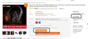 Muito simples fazer uma compra no site chines