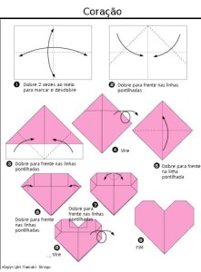 É muito simples fazer o coração de origami