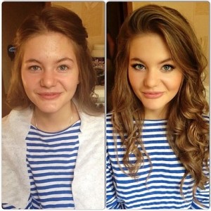 Antes e depois de Mulheres com maquiagem 3