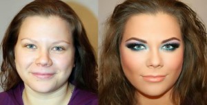 Antes e depois de Mulheres com maquiagem 6