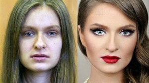 Antes e depois de Mulheres com maquiagem 7