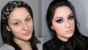 Antes e depois de Mulheres com maquiagem 8
