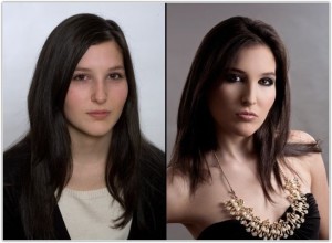 Antes e depois de Mulheres com maquiagem 9