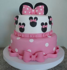 ideias de bolo decorado da minnie rosa