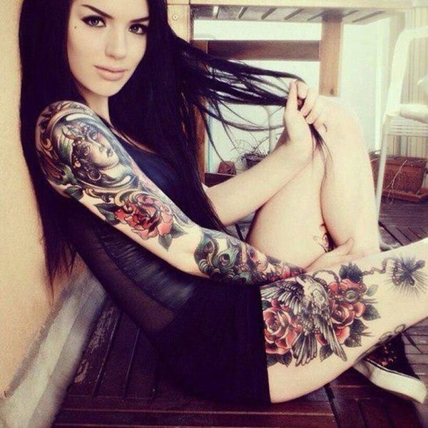 Fotos tatuagem no braco inteiro feminina